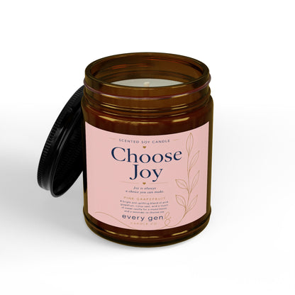 Choose Joy Pink Grapefruit Soy Candle | Every Gen