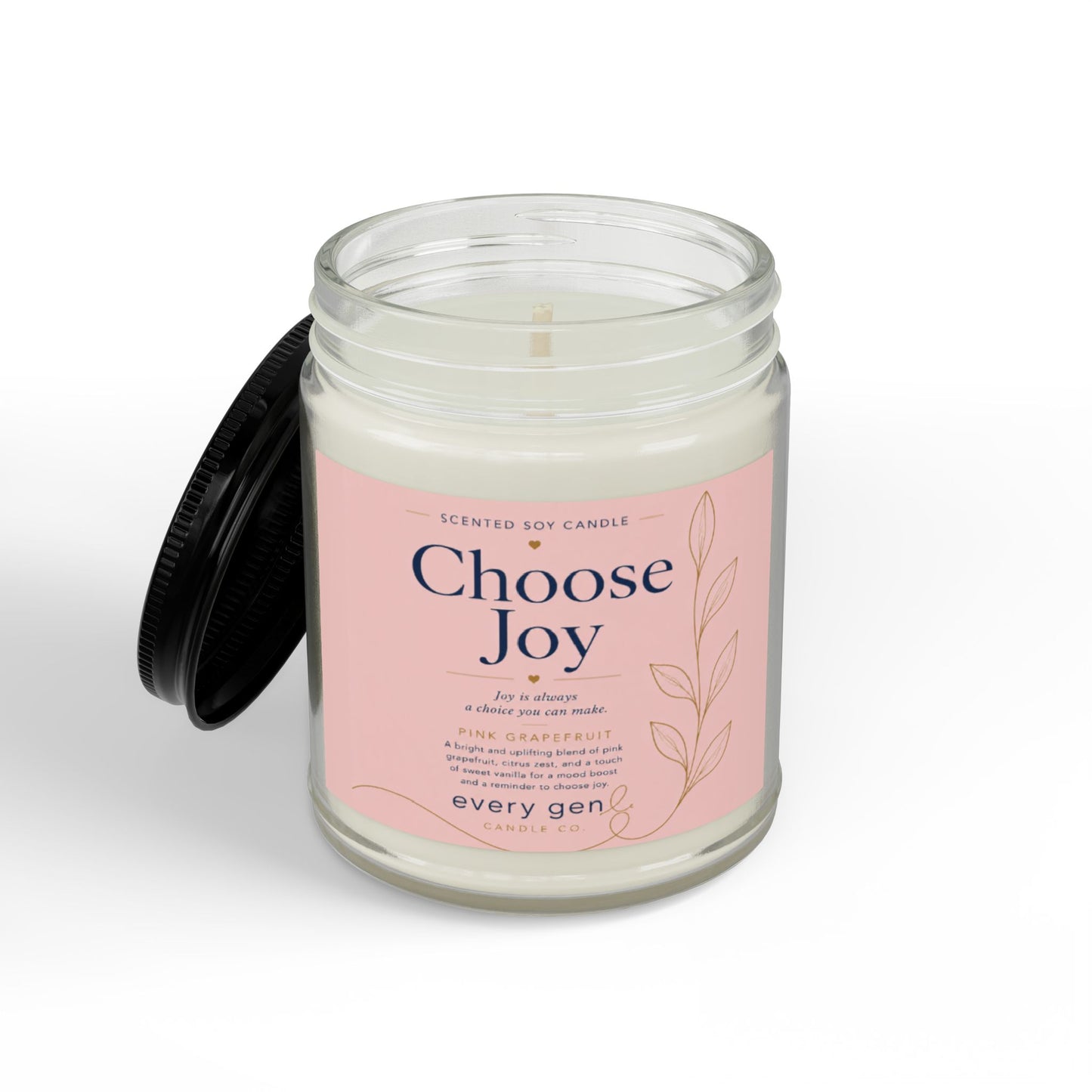 Choose Joy Pink Grapefruit Soy Candle | Every Gen