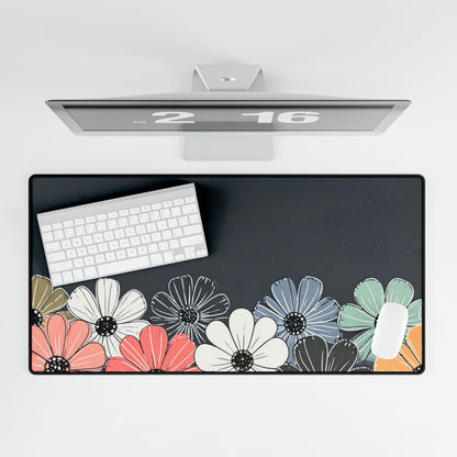 Blooms Neoprene Desk Mat | Pastel Floral Teacher Gift | Anti-Slip Desk Pad