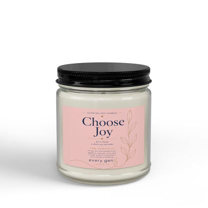 Choose Joy Pink Grapefruit Soy Candle | Every Gen