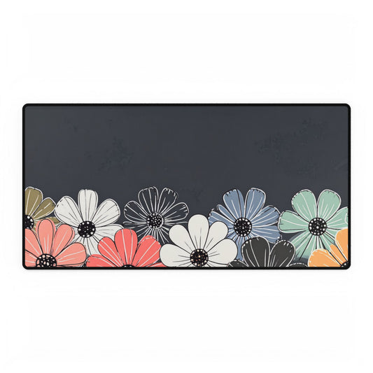 Blooms Neoprene Desk Mat | Pastel Floral Teacher Gift | Anti-Slip Desk Pad