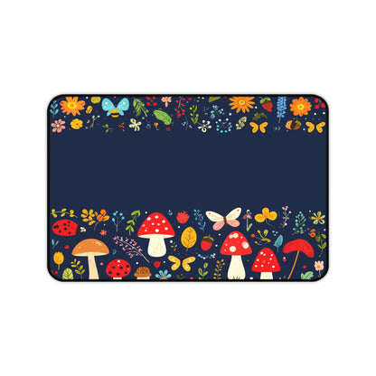 Woodland Wonder Desk Mat — Mushroom & Botanical Garden