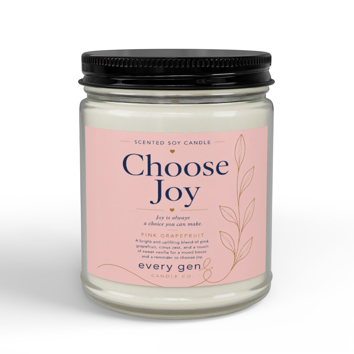 Choose Joy Pink Grapefruit Soy Candle | Every Gen