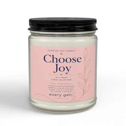 Choose Joy Pink Grapefruit Soy Candle | Every Gen