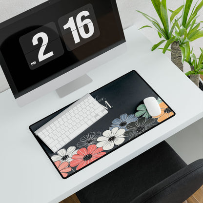 Teach Love Bloom floral desk mat | large mouse pad, pastel flowers