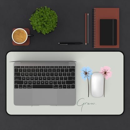 Plant Teach Grow Neoprene Desk Mat | Pastel Floral Teacher Gift | Anti-Slip Desk Pad |
