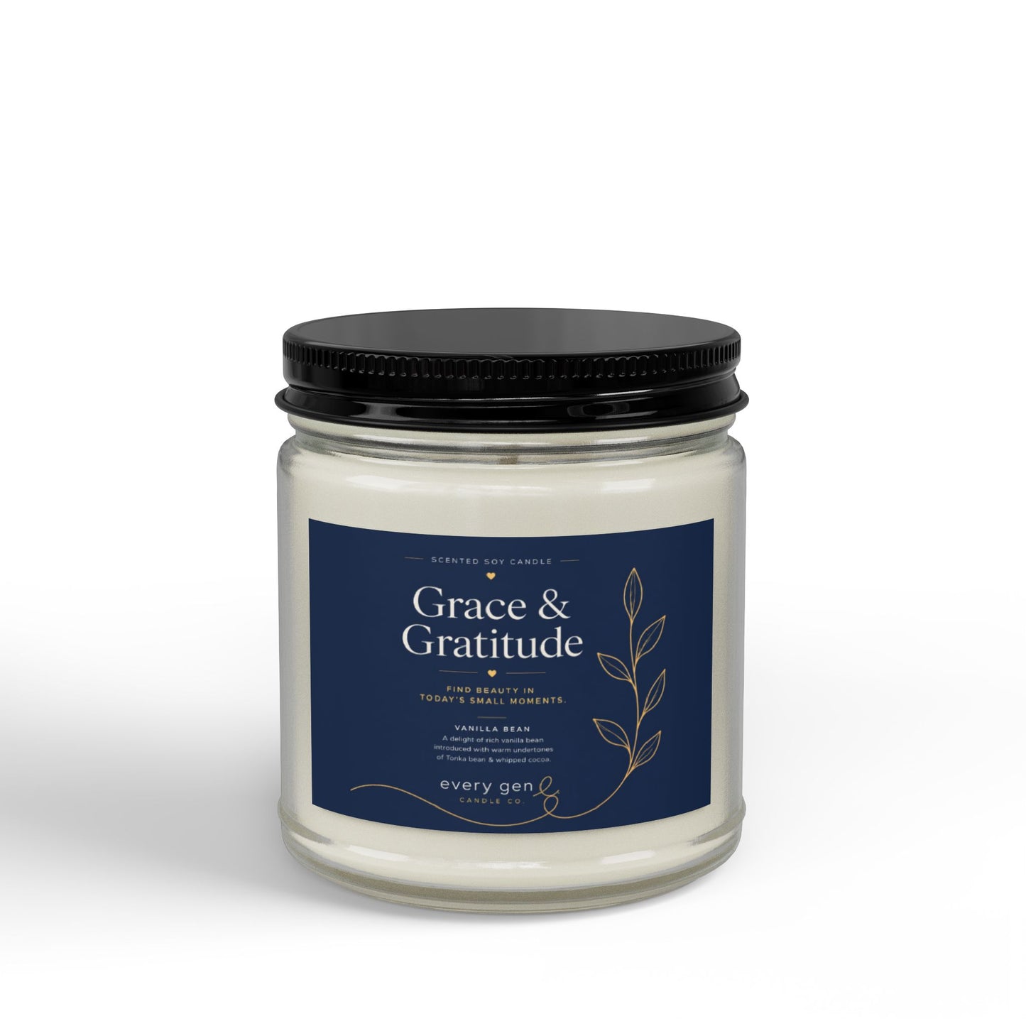 Grace & Gratitude Vanilla Bean Soy Candle | Every Gen
